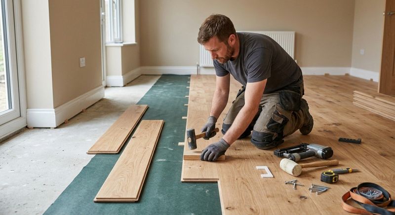 Dark Wood Floor Installation in Manassas, VA